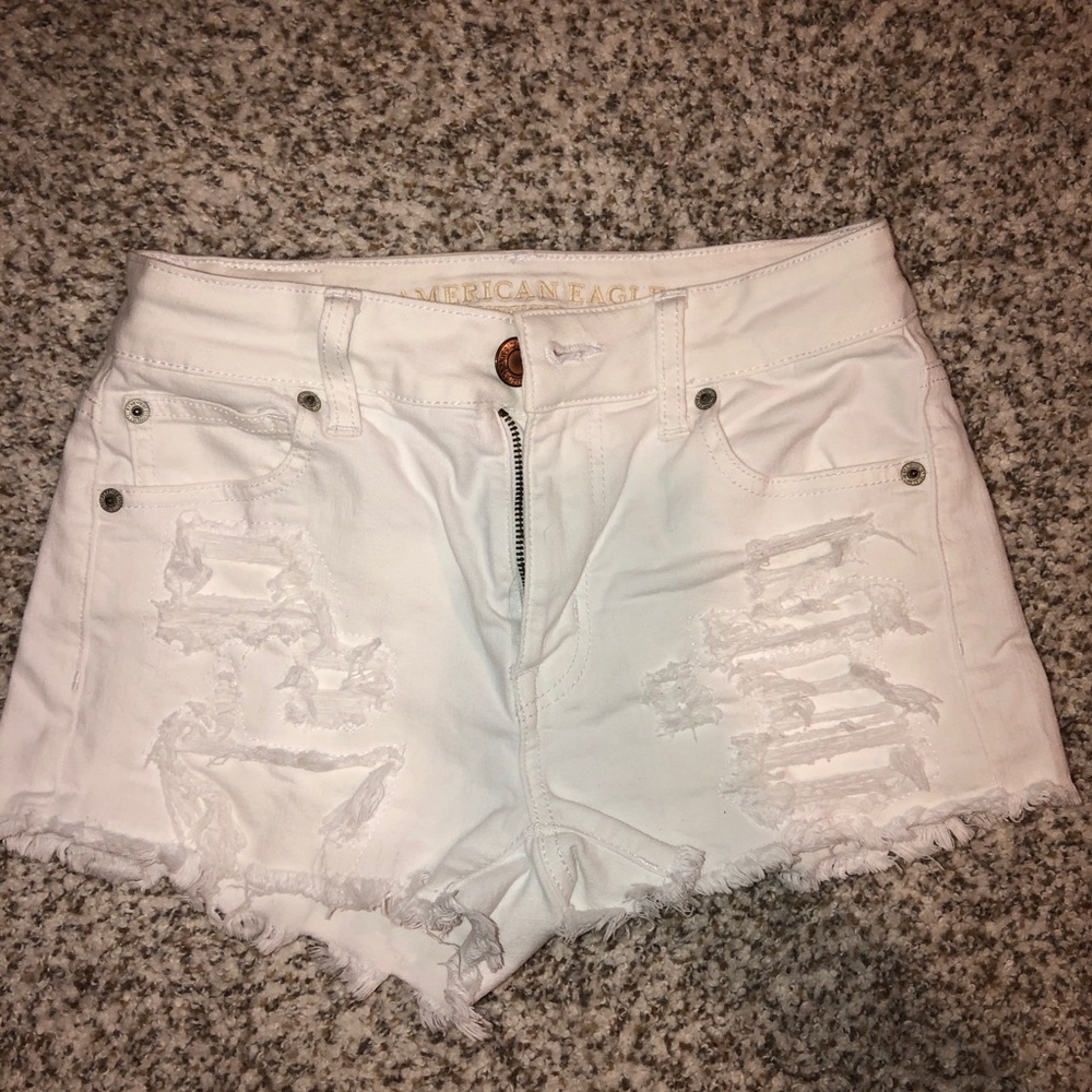American Eagle hi rise shortie Jean shorts